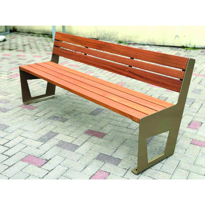 Banc de ville acier et bois PURRA direct urbain